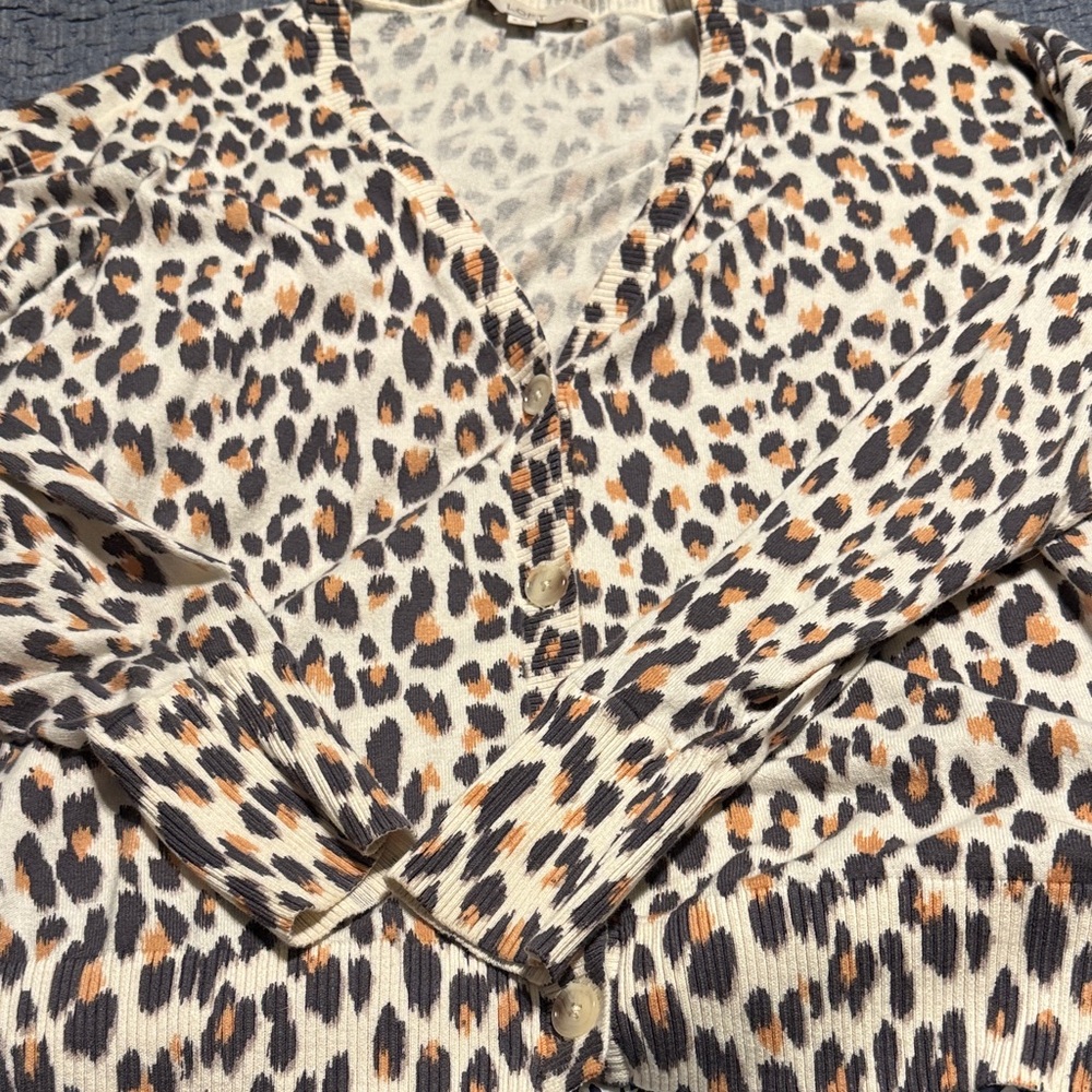 LOFT Animal Print Knit Sweater